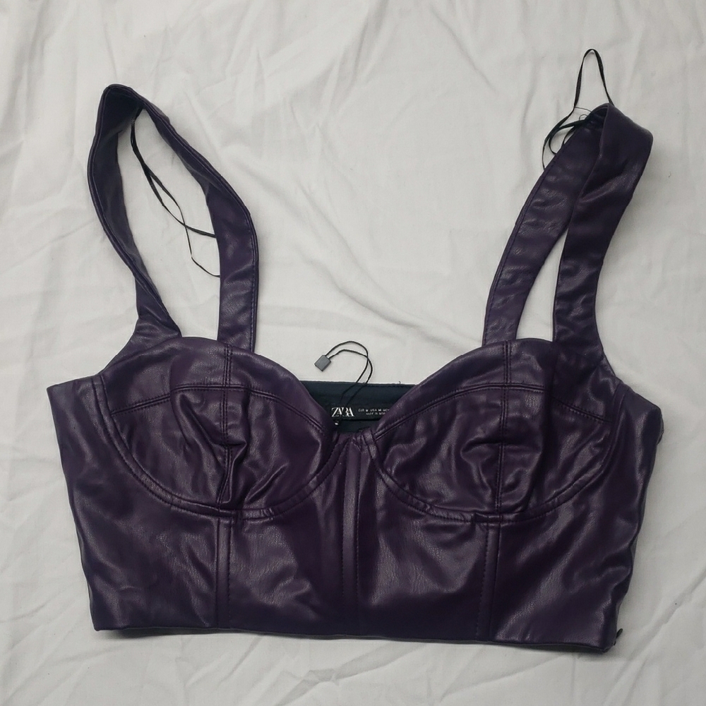 Zara Purple Structured Bra with Wide Straps